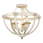 Golden Lighting 0892-SF AI Antique Ivory Golden Lighting Jules 3-light Semi-flush Mount In Antique Ivory Image 1