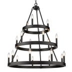 Golden Lighting 1017-369 BLK Matte Black Golden Lighting Alastair 18-light 3-tier Chandelier (3 Plus 6 Plus 9) In Matte Black Image 1