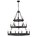 Golden Lighting Alastair Golden Lighting Alastair 18-light 3-tier Chandelier (3 Plus 6 Plus 9) In Matte Black