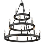 Golden Lighting 1017-369 BLK Matte Black Golden Lighting Alastair 18-light 3-tier Chandelier (3 Plus 6 Plus 9) In Matte Black Image 2