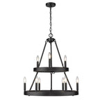 Golden Lighting Alastair Golden Lighting Alastair 9-light 2-tier Chandelier (3 Plus 6) In Matte Black