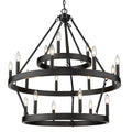 Golden Lighting 1017-396 BLK Matte Black Golden Lighting Alastair 18-light 3-tier Chandelier (3 Plus 9 Plus 6) In Matte Black Image 1