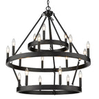 Golden Lighting 1017-396 BLK Matte Black Golden Lighting Alastair 18-light 3-tier Chandelier (3 Plus 9 Plus 6) In Matte Black Image 1