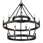 Golden Lighting 1017-396 BLK Matte Black Golden Lighting Alastair 18-light 3-tier Chandelier (3 Plus 9 Plus 6) In Matte Black Image 2