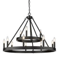 Golden Lighting 1017-39 BLK Matte Black Golden Lighting Alastair 12-light Chandelier In Matte Black Image 1
