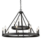 Golden Lighting 1017-39 BLK Matte Black Golden Lighting Alastair 12-light Chandelier In Matte Black Image 1