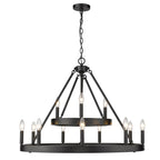 Golden Lighting Alastair Golden Lighting Alastair 12-light Chandelier In Matte Black