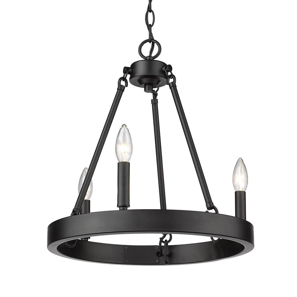 Golden Lighting 1017-3 BLK Matte Black Golden Lighting Alastair 3-light Chandelier In Matte Black Image 1