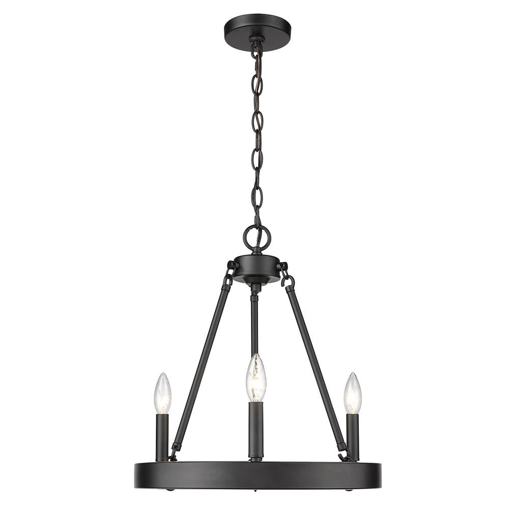 Golden Lighting Alastair Golden Lighting Alastair 3-light Chandelier In Matte Black