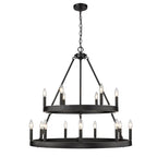 Golden Lighting Alastair Golden Lighting Alastair 15-light 2-tier Chandelier (6 Plus 9) Matte Black