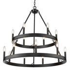 Golden Lighting 1017-69 BLK Matte Black Golden Lighting Alastair 15-light 2-tier Chandelier (6 Plus 9) Matte Black Image 2