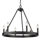 Golden Lighting 1017-6 BLK Matte Black Golden Lighting Alastair 6-light Chandelier In Matte Black Image 1