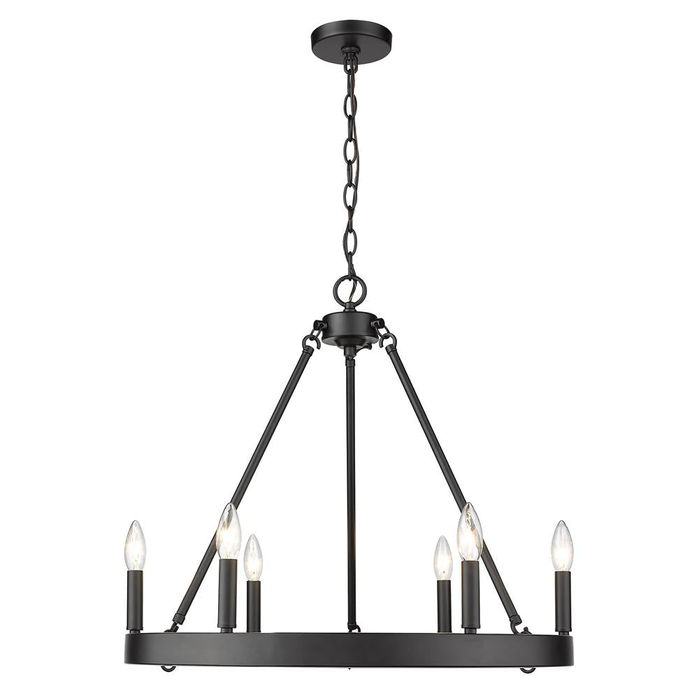 Golden Lighting Alastair Golden Lighting Alastair 6-light Chandelier In Matte Black
