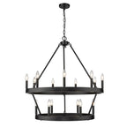 Golden Lighting Alastair Golden Lighting Alastair 15-light 2-tier Chandelier (9 Plus 6) In Matte Black