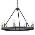 Golden Lighting 1017-9 BLK Matte Black Golden Lighting Alastair 9-light Chandelier In Matte Black Image 1