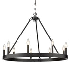 Golden Lighting 1017-9 BLK Matte Black Golden Lighting Alastair 9-light Chandelier In Matte Black Image 1