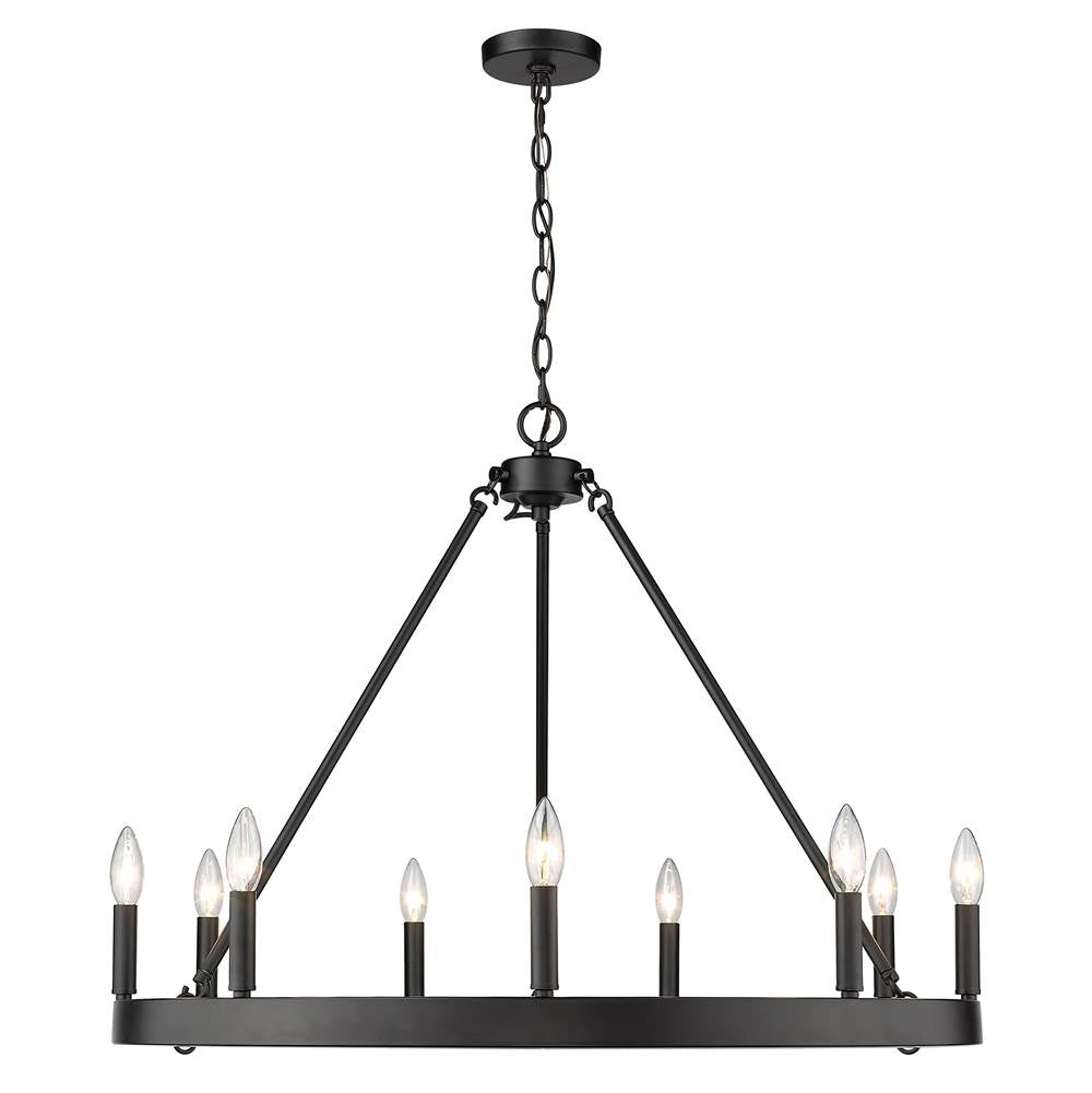 Golden Lighting Alastair Golden Lighting Alastair 9-light Chandelier In Matte Black