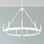 Golden Lighting 1017-9 WHT Matte White Golden Lighting Alastair 9-light Chandelier In Matte White Image 2