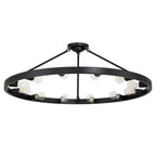Golden Lighting 1019-12SF BLK Matte Black Golden Lighting Castile 12-light Semi-flush Mount In Matte Black Image 1