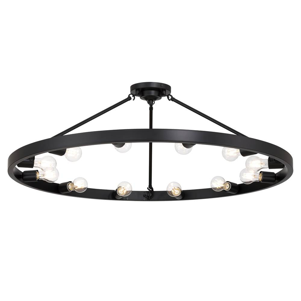 Golden Lighting Castile Golden Lighting Castile 12-light Semi-flush Mount In Matte Black