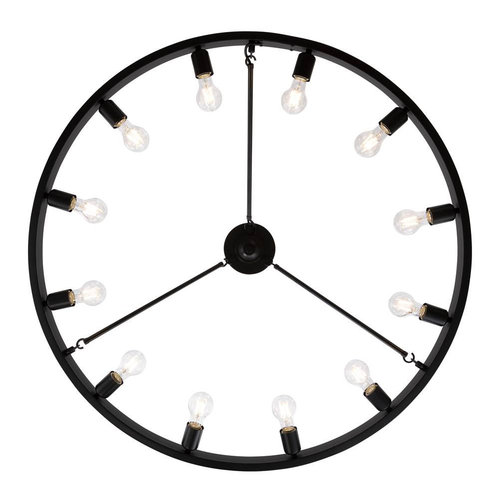 Golden Lighting 1019-12SF BLK Matte Black Golden Lighting Castile 12-light Semi-flush Mount In Matte Black Image 5