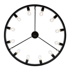 Golden Lighting 1019-12SF BLK Matte Black Golden Lighting Castile 12-light Semi-flush Mount In Matte Black Image 5