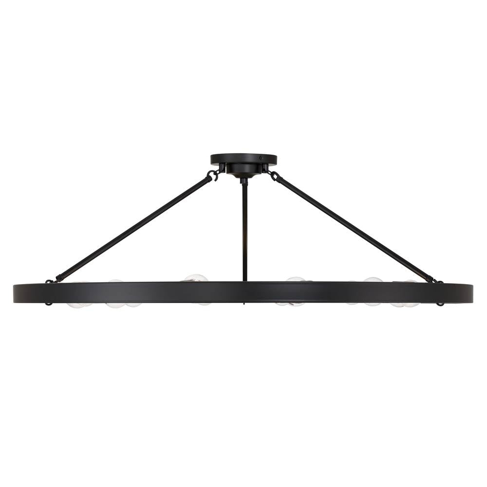 Golden Lighting 1019-12SF BLK Matte Black Golden Lighting Castile 12-light Semi-flush Mount In Matte Black Image 4