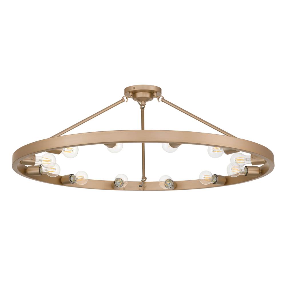 Golden Lighting Castile Golden Lighting Castile 12-light Semi-flush Mount In Matte Black
