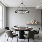 Golden Lighting 1019-12 BLK Matte Black Golden Lighting Castile 12-light Chandelier In Matte Black Image 3
