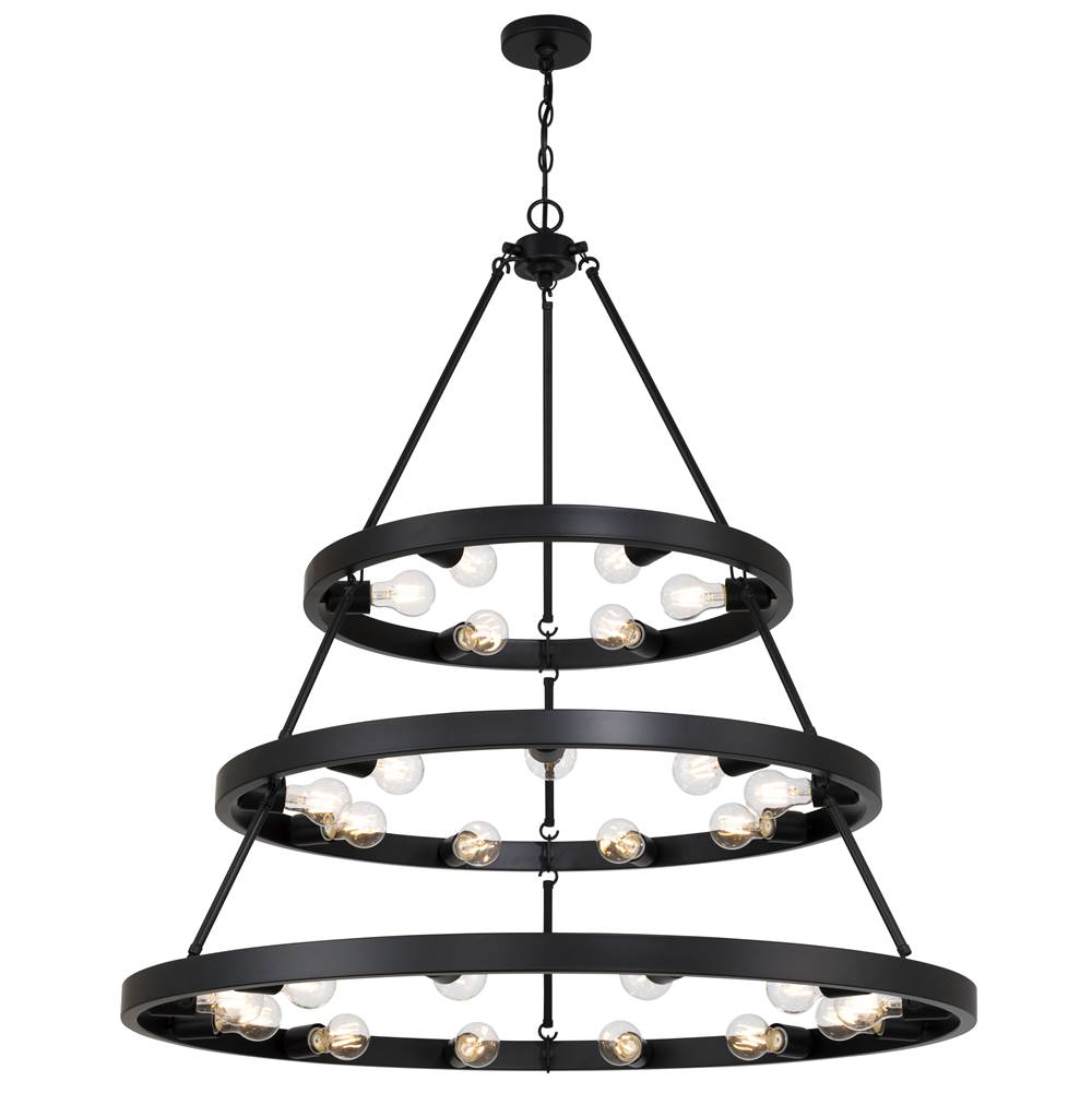 Golden Lighting 1019-6-9-12 BLK Matte Black Golden Lighting Castile 27-light 2-tier Chandelier (6 Plus 9 Plus 12) In Matte Black Image 1