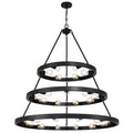 Golden Lighting 1019-6-9-12 BLK Matte Black Golden Lighting Castile 27-light 2-tier Chandelier (6 Plus 9 Plus 12) In Matte Black Image 1