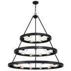 Golden Lighting 1019-6-9-12 BLK Matte Black Golden Lighting Castile 27-light 2-tier Chandelier (6 Plus 9 Plus 12) In Matte Black Image 1