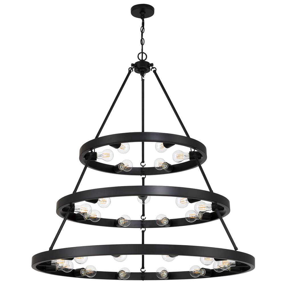 Golden Lighting Castile Golden Lighting Castile 27-light 2-tier Chandelier (6 Plus 9 Plus 12) In Matte Black