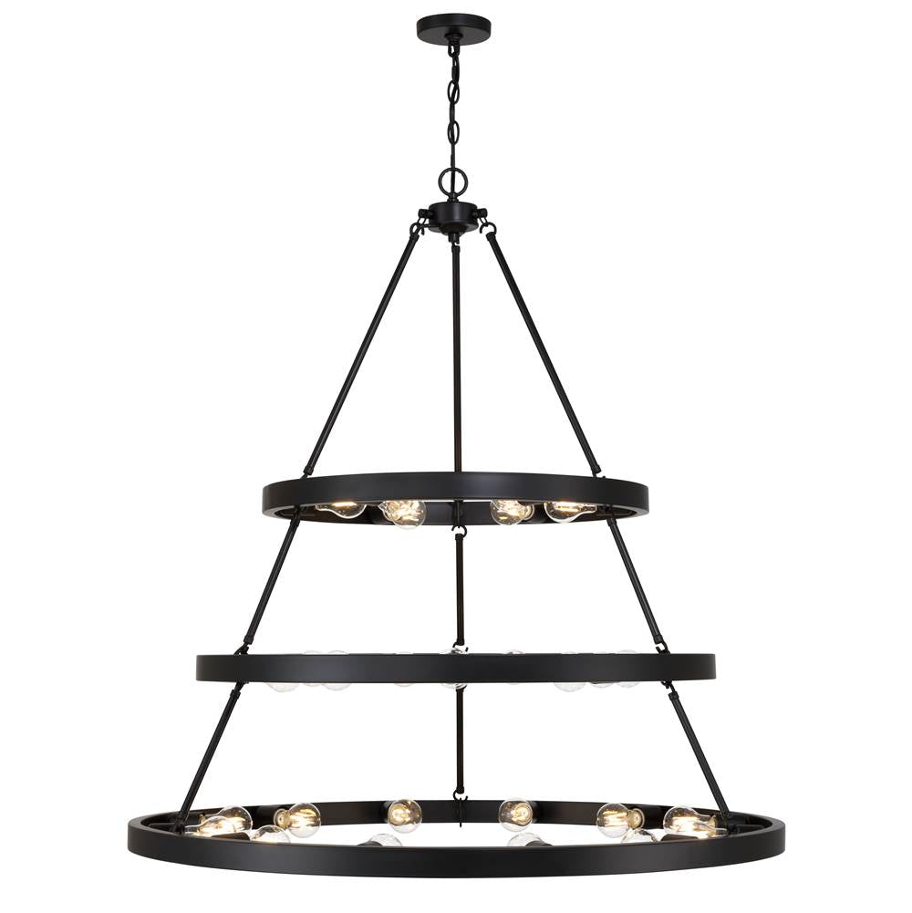 Golden Lighting 1019-6-9-12 BLK Matte Black Golden Lighting Castile 27-light 2-tier Chandelier (6 Plus 9 Plus 12) In Matte Black Image 4
