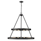 Golden Lighting Castile Golden Lighting Castile 15-light 2-tier Chandelier (6 Plus 9) In Matte Black