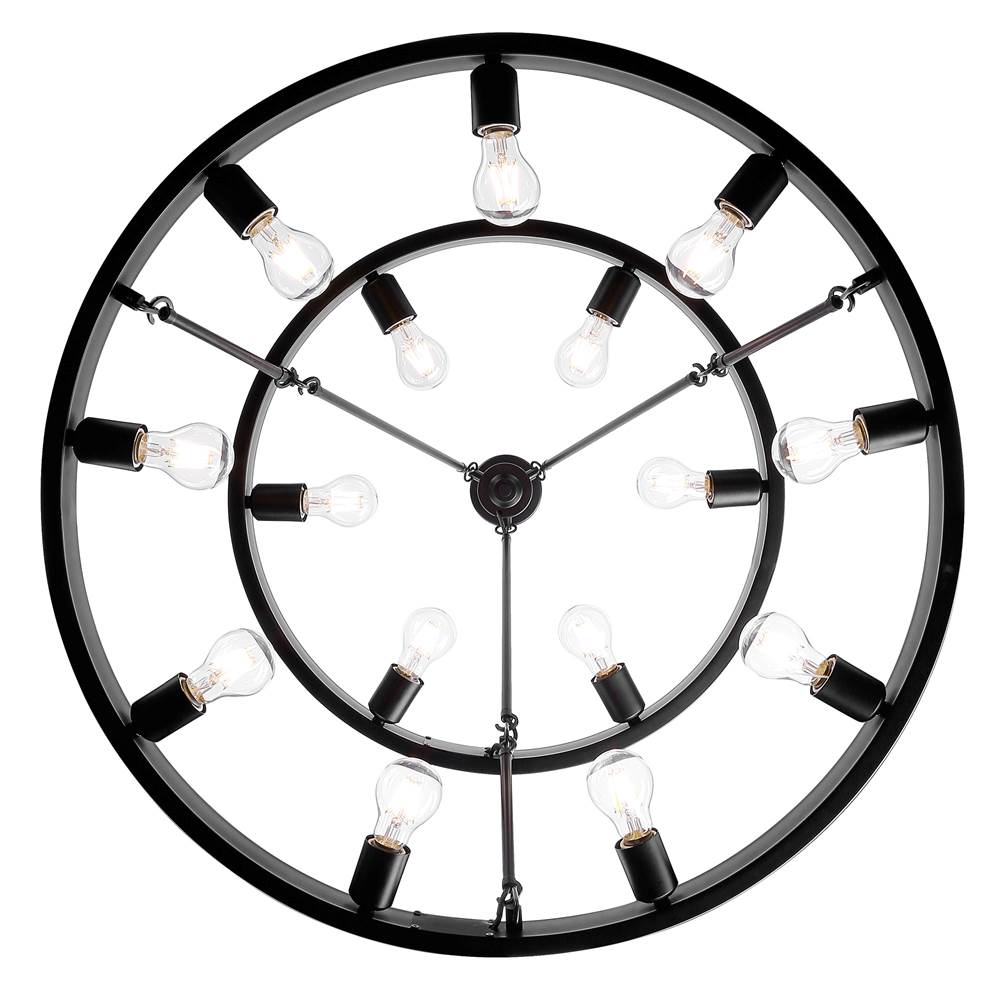 Golden Lighting 1019-69 BLK Matte Black Golden Lighting Castile 15-light 2-tier Chandelier (6 Plus 9) In Matte Black Image 2