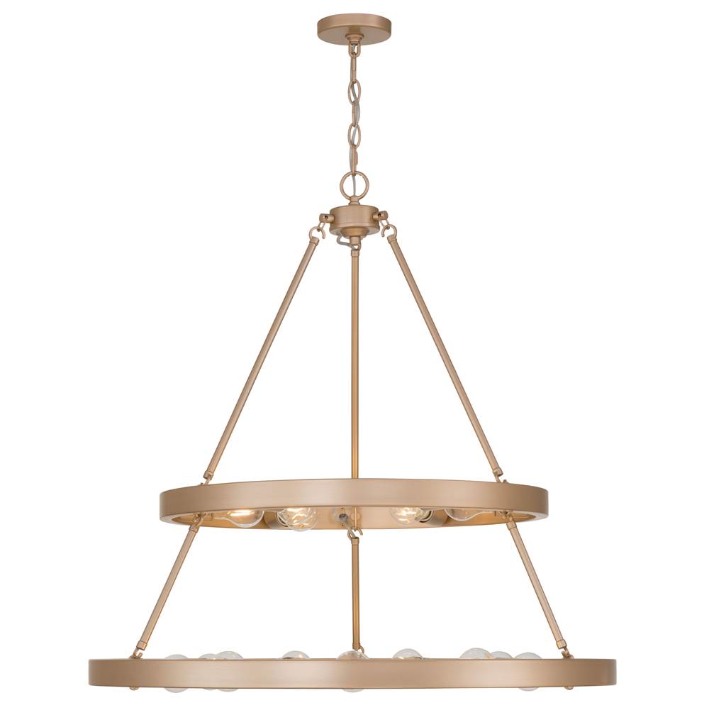 Golden Lighting 1019-69 FRG French Gold Golden Lighting Castile 15-light 2-tier Chandelier (6 Plus 9) In French Gold Image 4