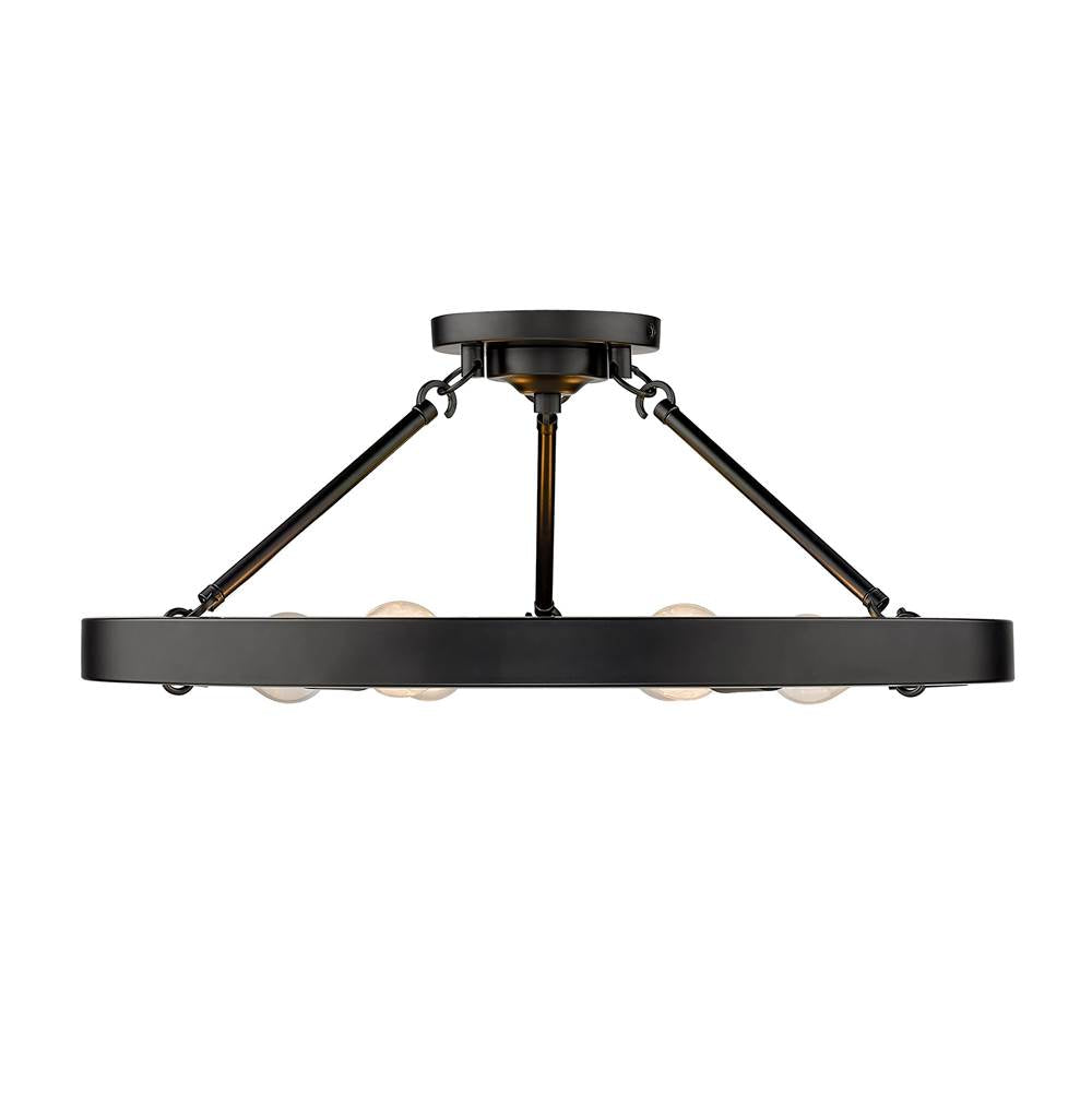 Golden Lighting Castile Golden Lighting Castile 6-light Semi-flush Mount In Matte Black