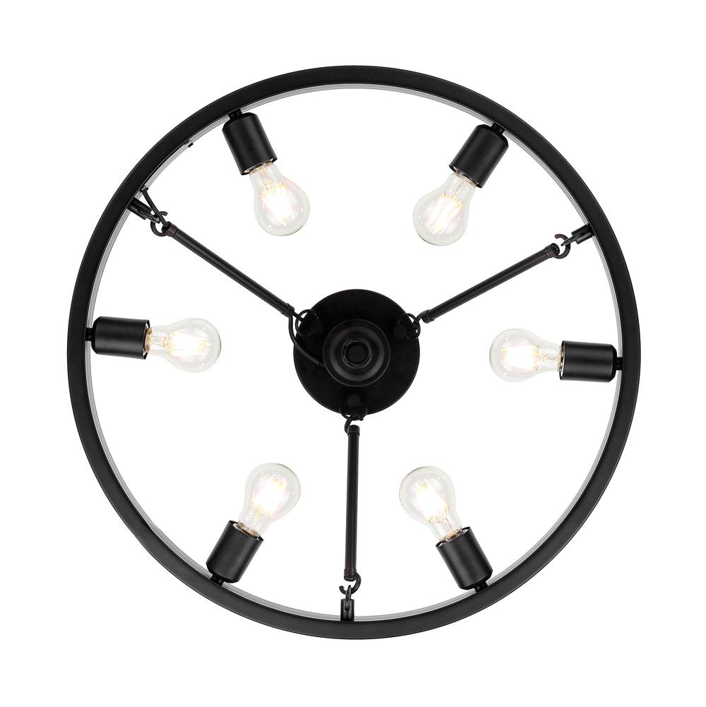 Golden Lighting 1019-6SF BLK Matte Black Golden Lighting Castile 6-light Semi-flush Mount In Matte Black Image 2