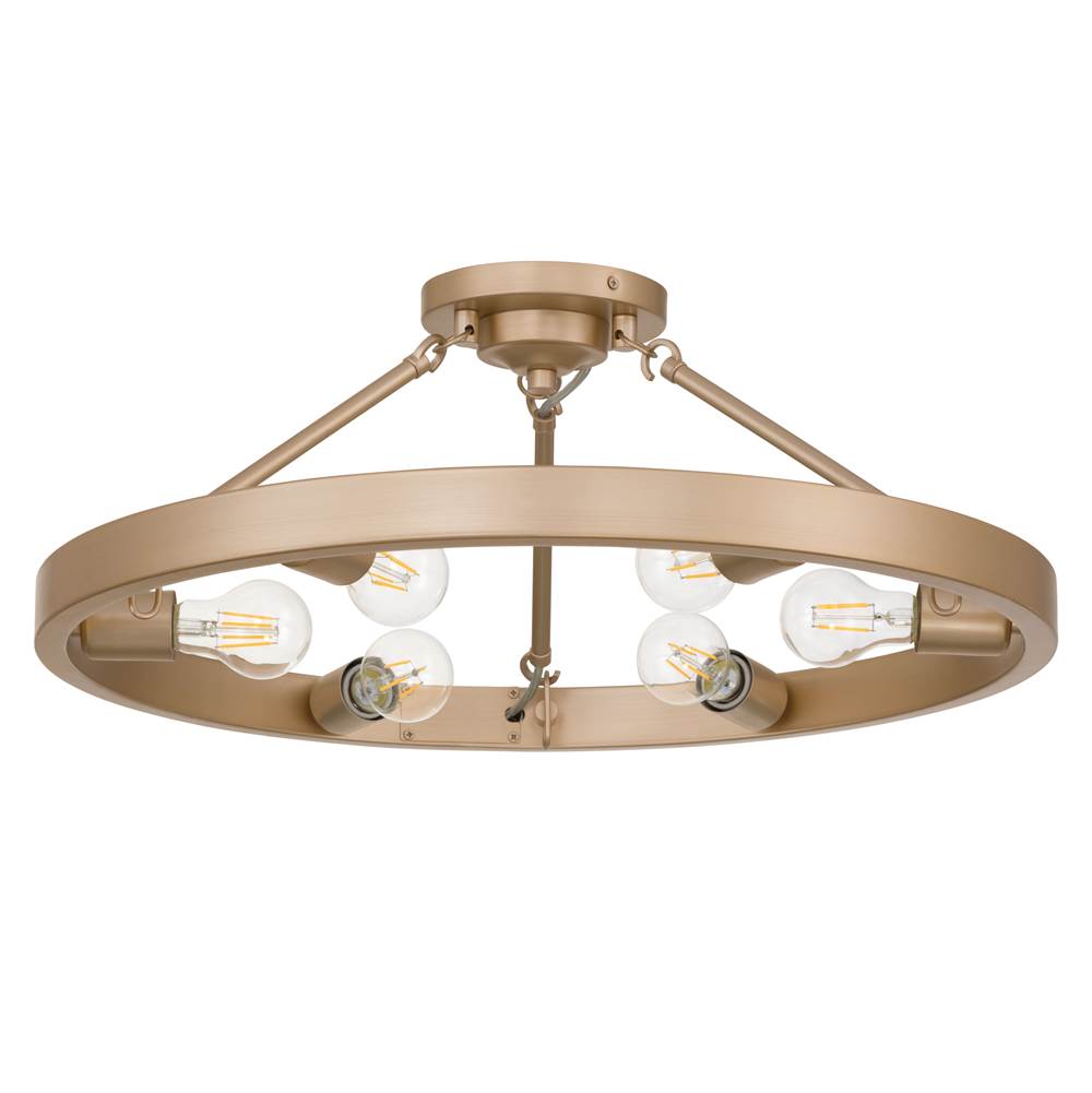 Golden Lighting Castile Golden Lighting Castile 6-light Semi-flush Mount In Matte Black