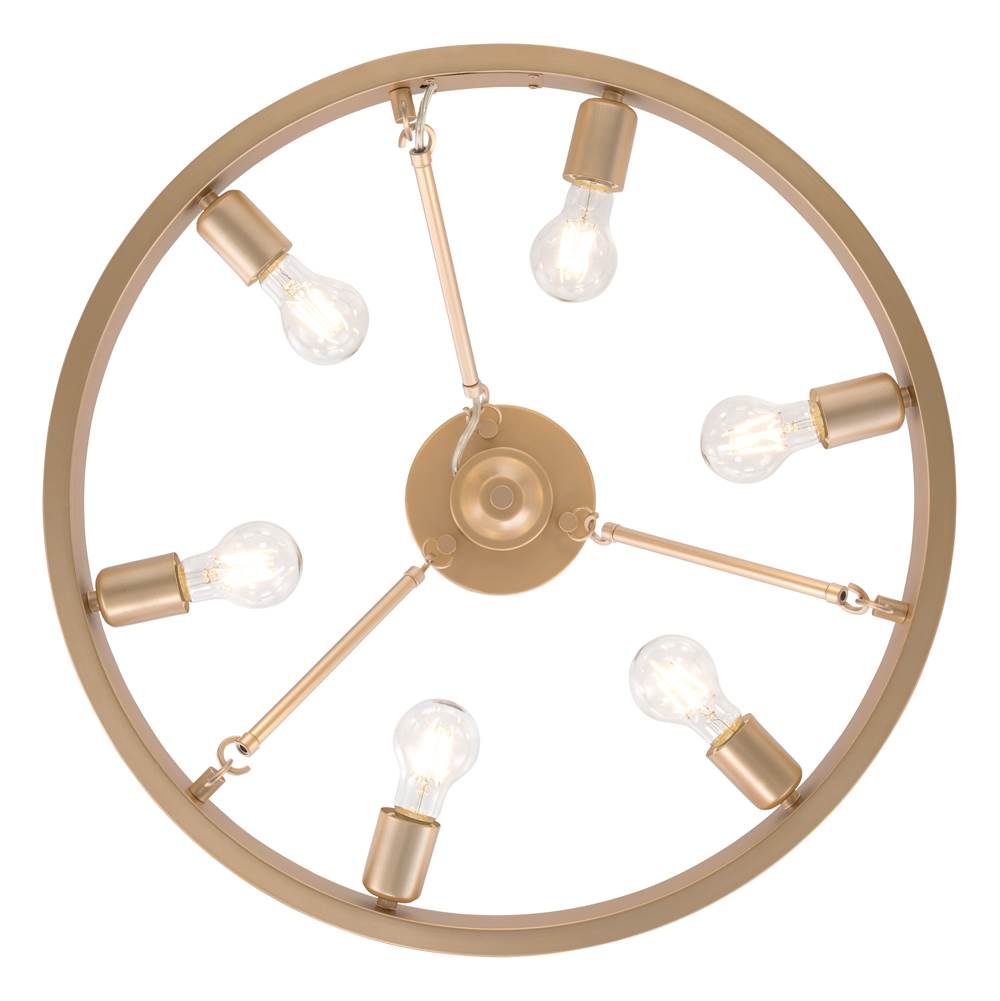 Golden Lighting 1019-6SF FRG French Gold Golden Lighting Castile 6-light Semi-flush Mount In French Gold Image 5
