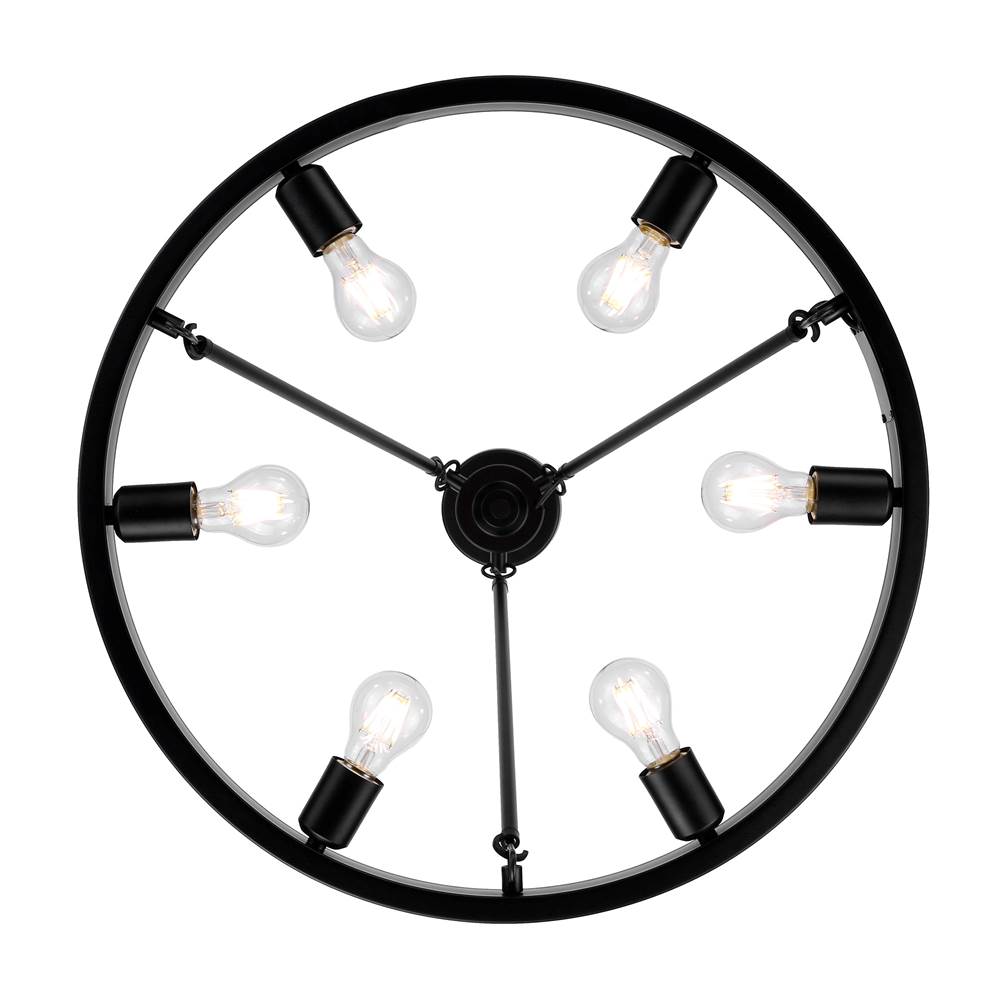 Golden Lighting 1019-6 BLK Matte Black Golden Lighting Castile 6-light Chandelier In Matte Black Image 2