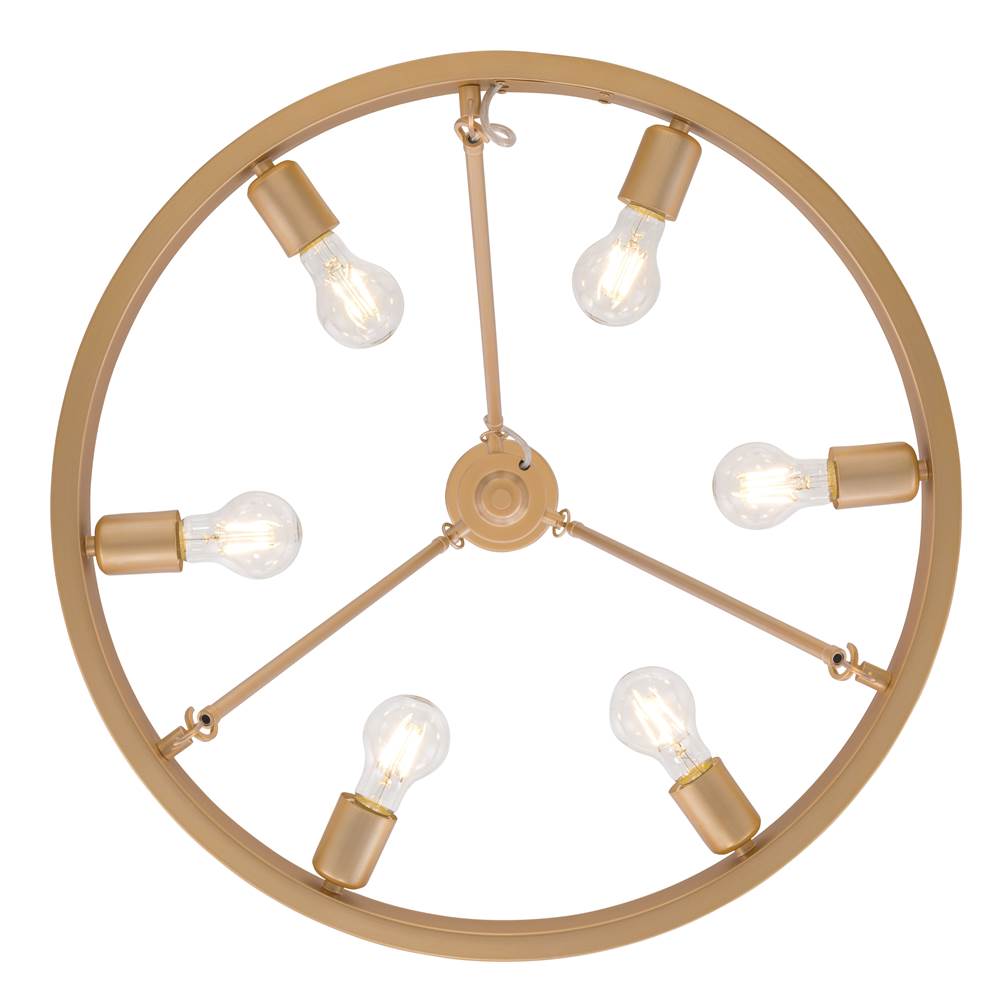 Golden Lighting 1019-6 FRG French Gold Golden Lighting Castile 6-light Chandelier In Matte Black Image 5