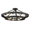 Golden Lighting 1019-96SF BLK Matte Black Golden Lighting Castile 15-light Semi-flush Mount In Matte Black Image 1