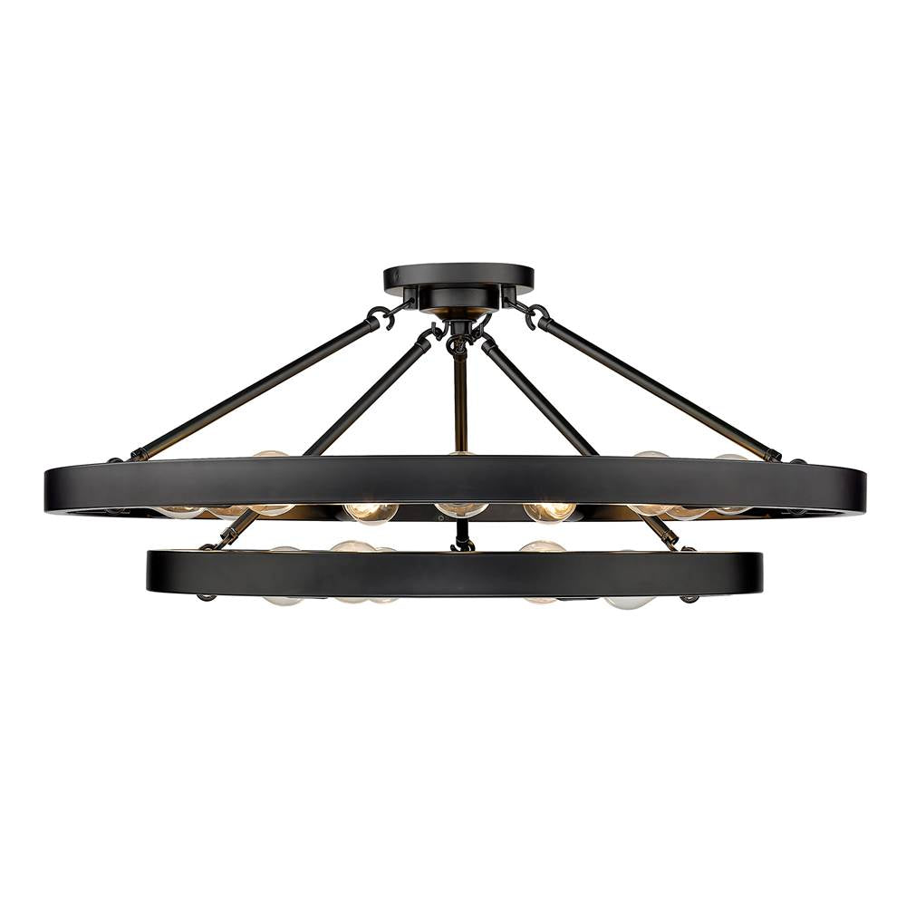 Golden Lighting Castile Golden Lighting Castile 15-light Semi-flush Mount In Matte Black
