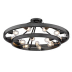 Golden Lighting 1019-96SF BLK Matte Black Golden Lighting Castile 15-light Semi-flush Mount In Matte Black Image 3