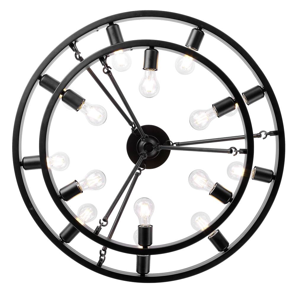 Golden Lighting 1019-96SF BLK Matte Black Golden Lighting Castile 15-light Semi-flush Mount In Matte Black Image 2