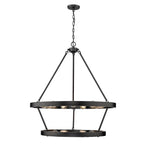 Golden Lighting Castile Golden Lighting Castile 15-light 2-tier Chandelier (9 Plus 6) In Matte Black