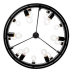 Golden Lighting 1019-96 BLK Matte Black Golden Lighting Castile 15-light 2-tier Chandelier (9 Plus 6) In Matte Black Image 2