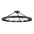 Golden Lighting 1019-9SF BLK Matte Black Golden Lighting Castile 9-light Semi-flush Mount In Matte Black Image 1